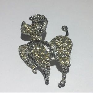 Vintage Jewelry - Vintage silver rhinestone poodle dog brooch pin Vintage Jewelry - Vintage silver rhinestone poodle dog brooch pin